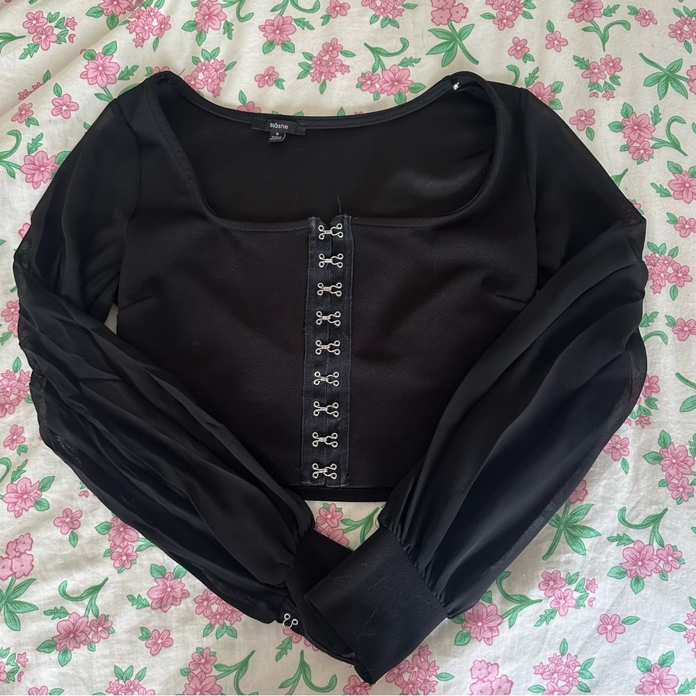 Long Sleeve Corset Top Size Small